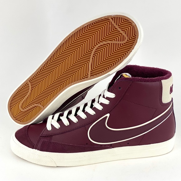 Nike Blazer Mid 77 Premium Night Maroon Men's Sneakers Shoes College DQ7672-600 - Picture 3 of 12